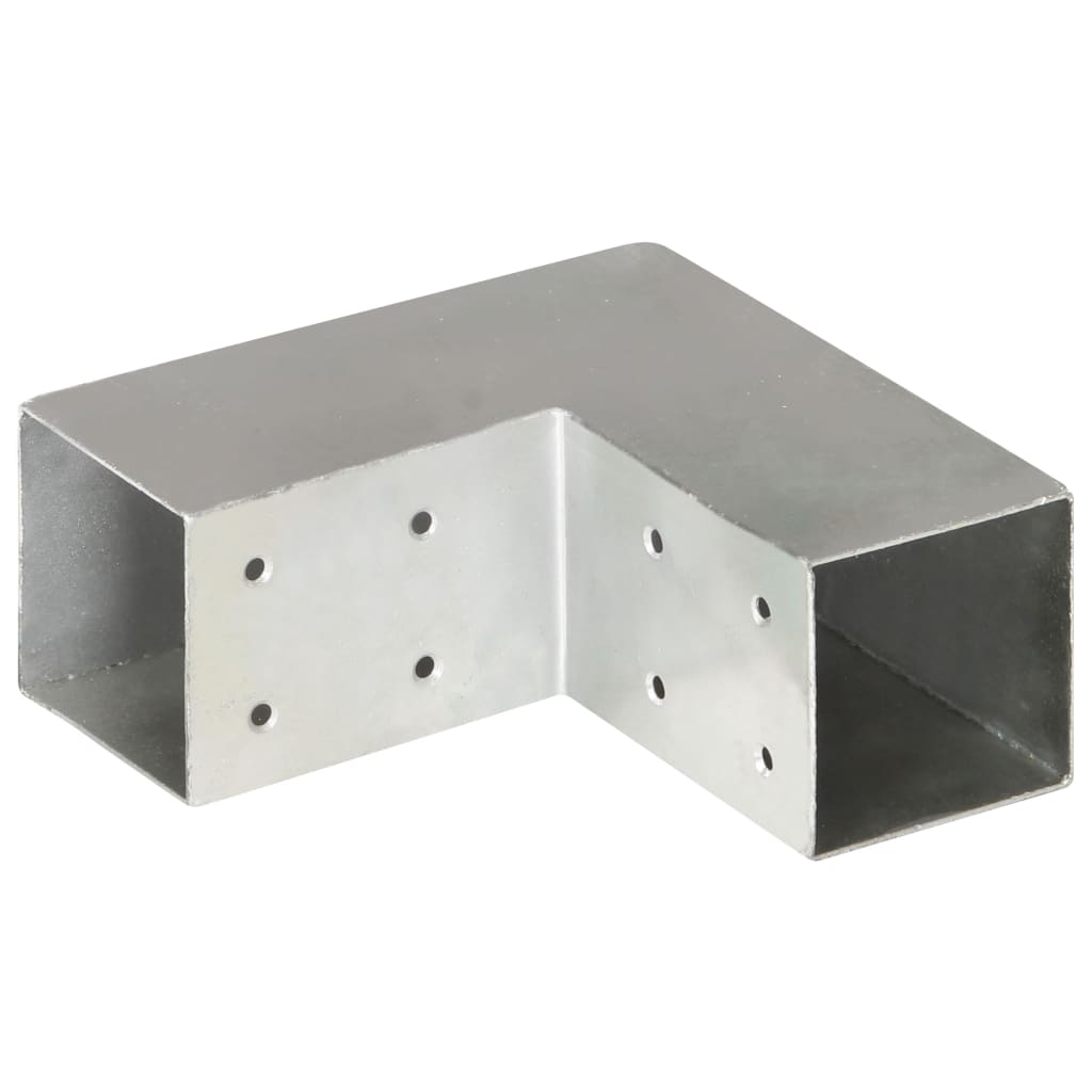 vidaXL Łącznik do słupków w kształcie L, galwanizowany metal, 71x71 mm