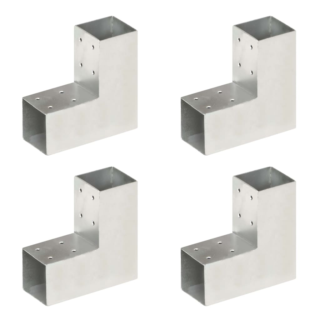 vidaXL Łączniki w kształcie L, 4 szt., galwanizowany metal, 71x71 mm