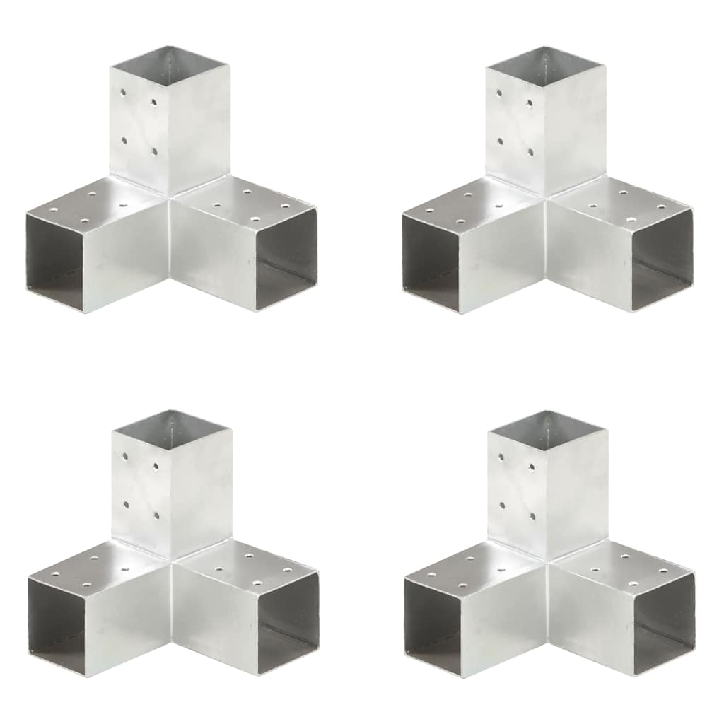 vidaXL Łączniki w kształcie Y, 4 szt., galwanizowany metal, 71x71 mm