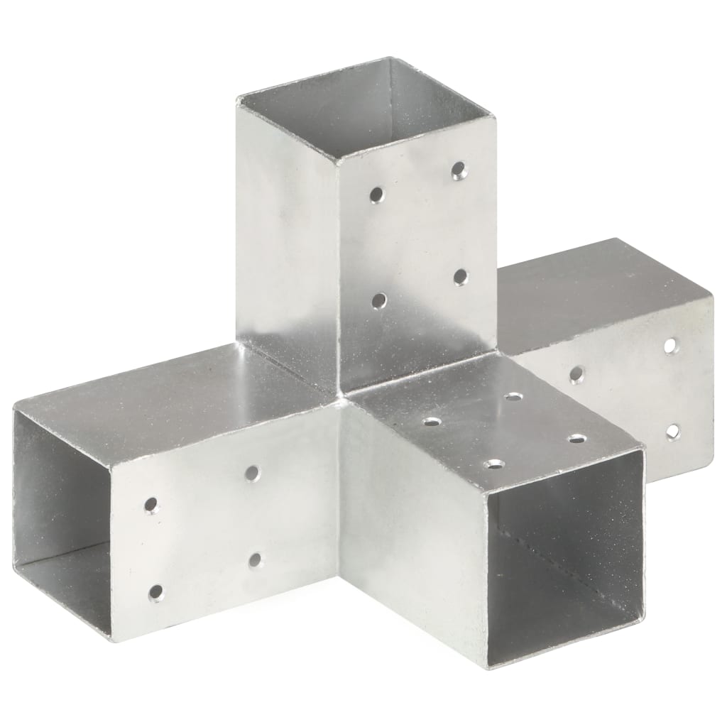 vidaXL Łącznik do słupków w kształcie X, galwanizowany metal, 71x71 mm