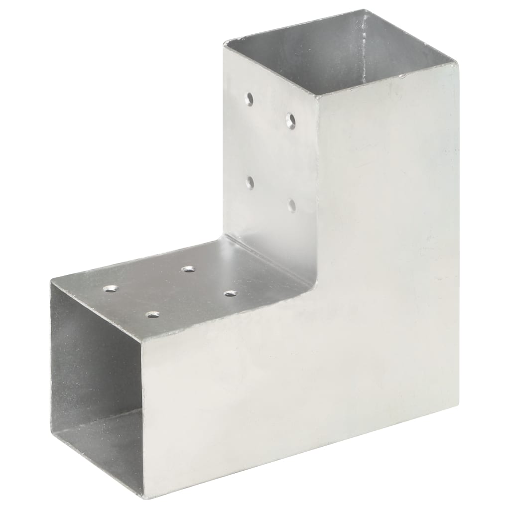 vidaXL Łącznik do słupków w kształcie L, galwanizowany metal, 81x81 mm