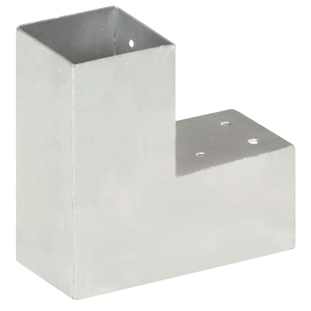 vidaXL Łącznik do słupków w kształcie L, galwanizowany metal, 81x81 mm