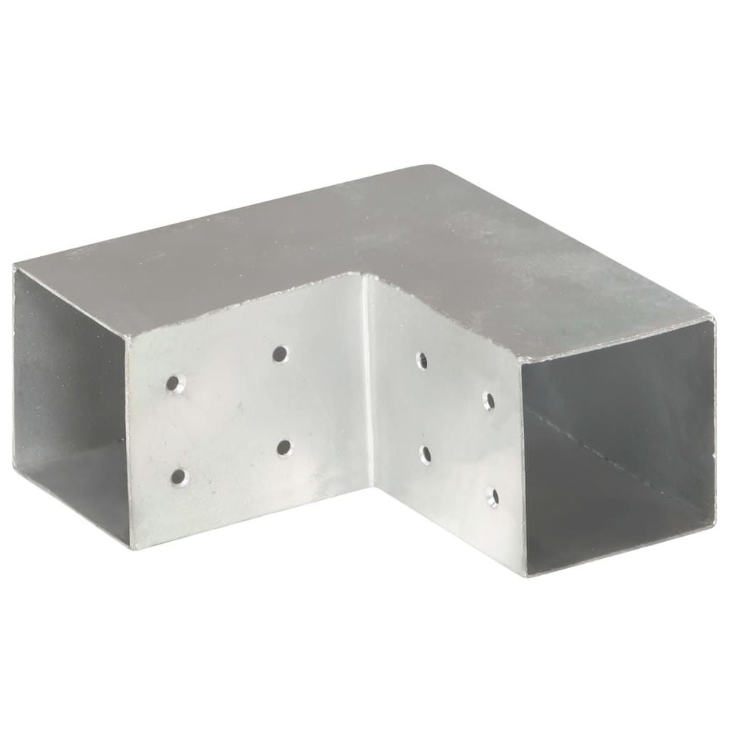 vidaXL Łącznik do słupków w kształcie L, galwanizowany metal, 81x81 mm