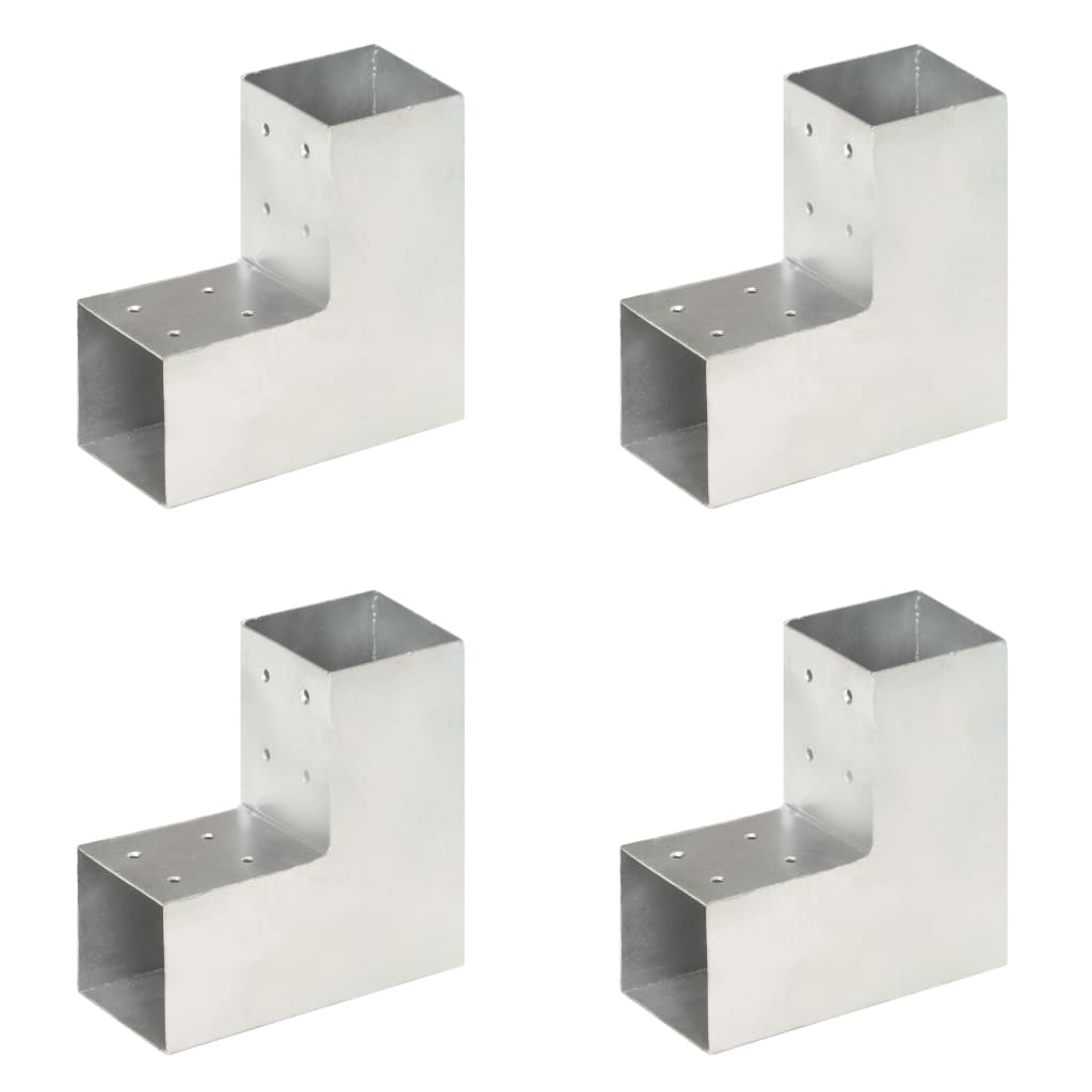 vidaXL Łączniki w kształcie L, 4 szt., galwanizowany metal, 81x81 mm