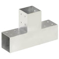 vidaXL Łącznik do słupków w kształcie T, galwanizowany metal, 81x81 mm