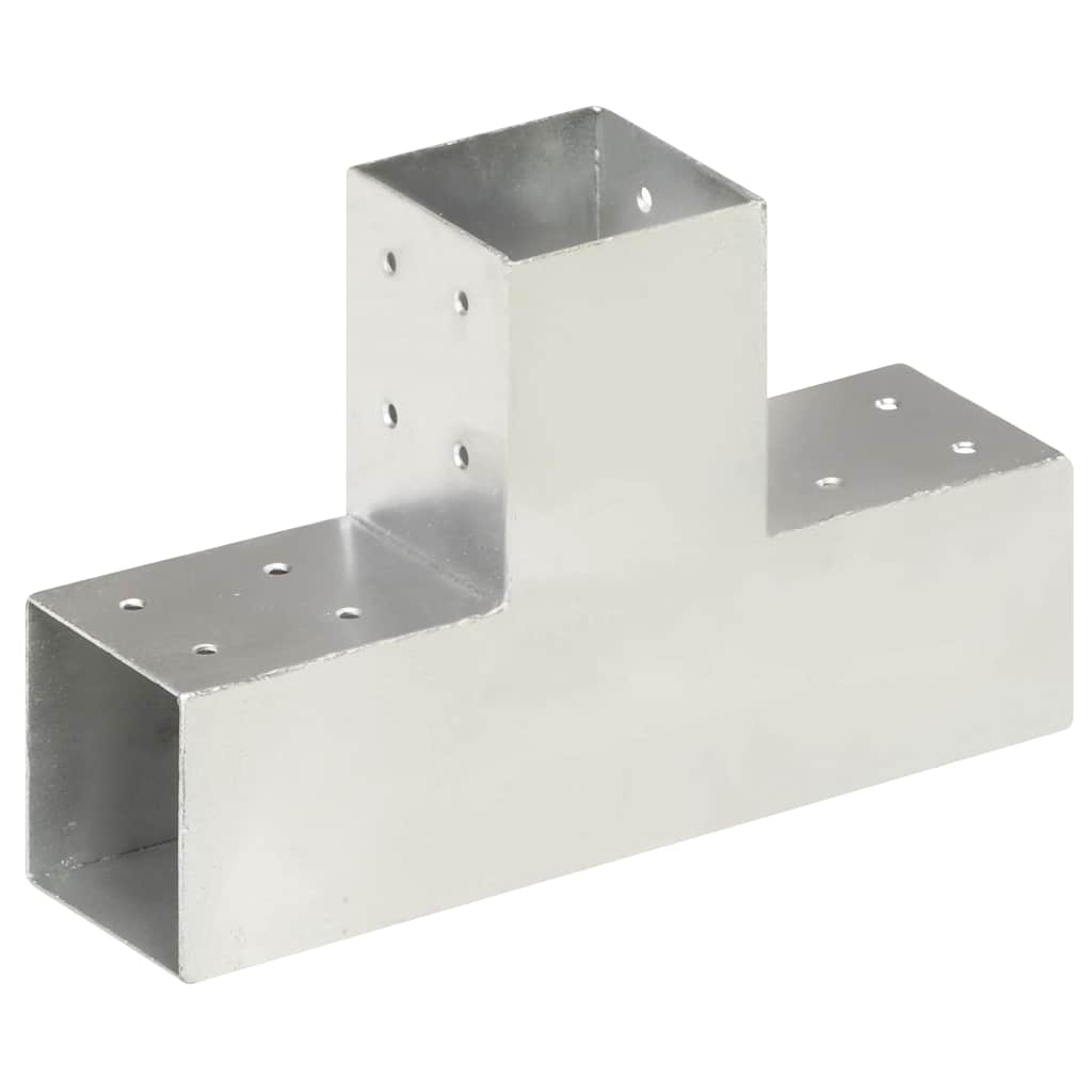 vidaXL Łącznik do słupków w kształcie T, galwanizowany metal, 81x81 mm