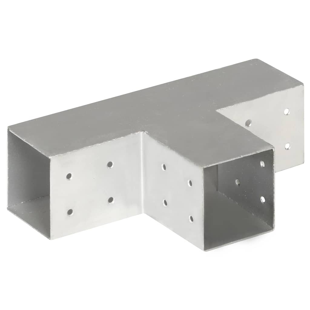 vidaXL Łącznik do słupków w kształcie T, galwanizowany metal, 81x81 mm
