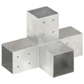 vidaXL Łącznik do słupków w kształcie X, galwanizowany metal, 81x81 mm