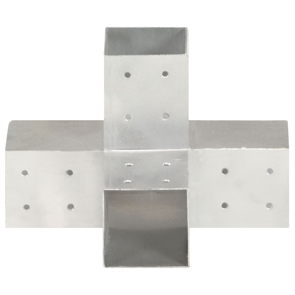vidaXL Łącznik do słupków w kształcie X, galwanizowany metal, 81x81 mm