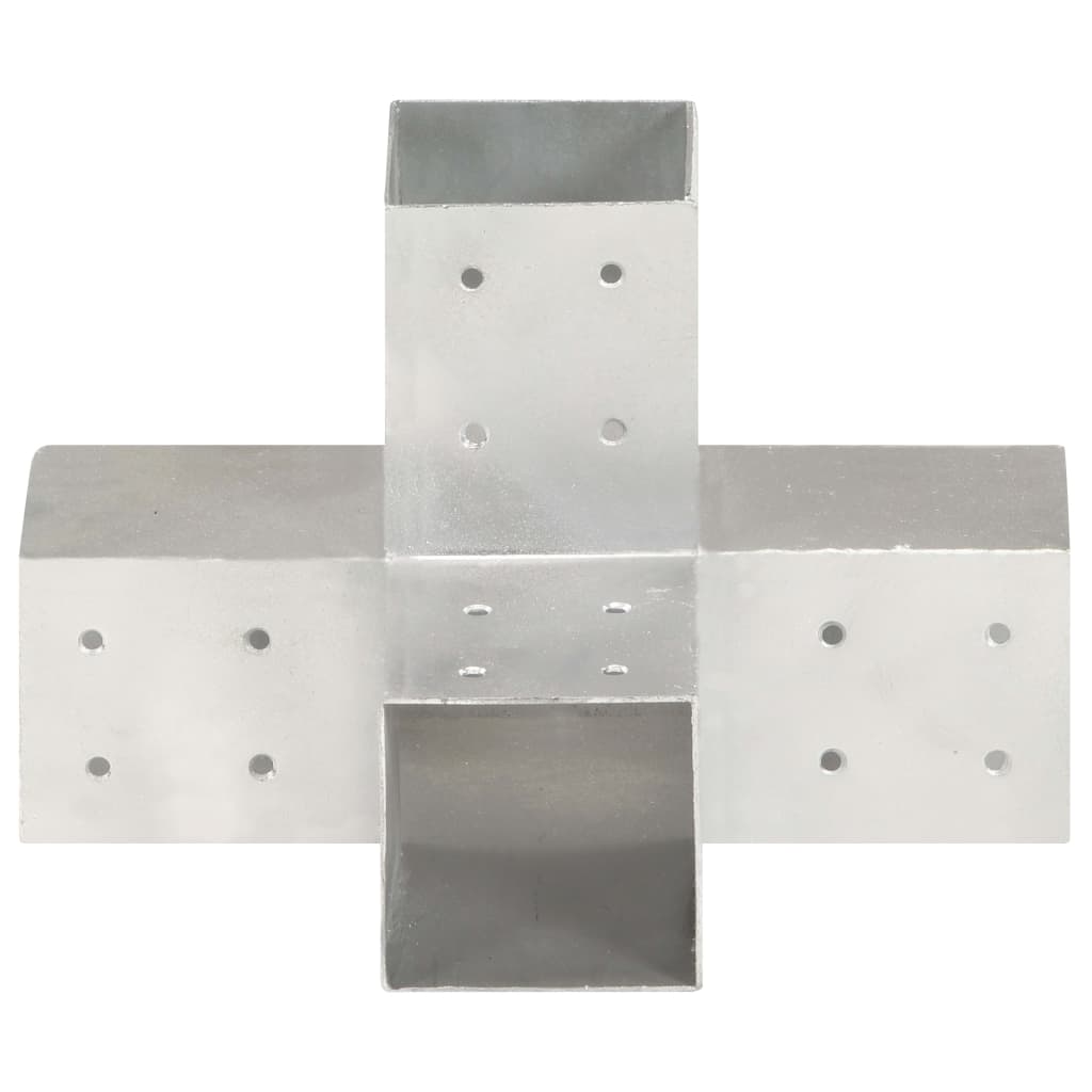 vidaXL Łączniki w kształcie X, 4 szt., galwanizowany metal, 81x81 mm