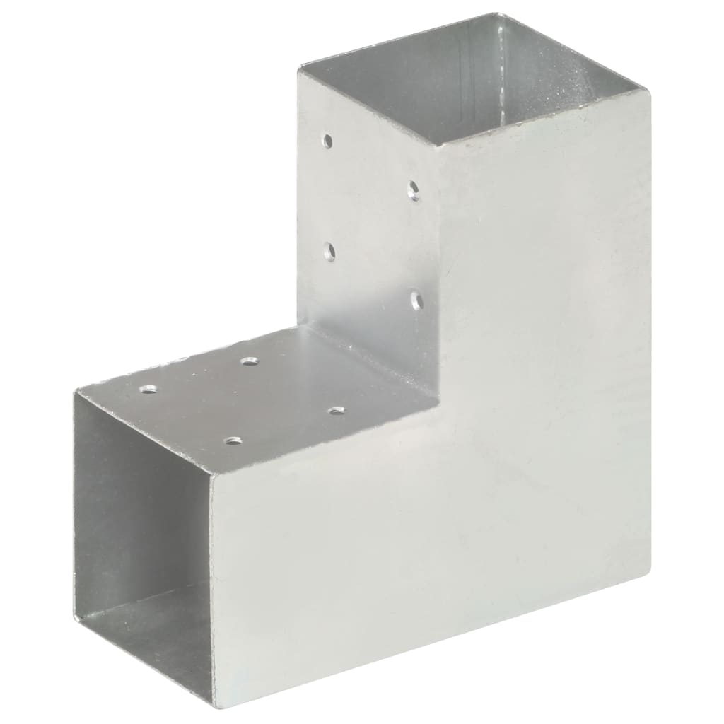 vidaXL Łącznik do słupków w kształcie L, galwanizowany metal, 91x91 mm