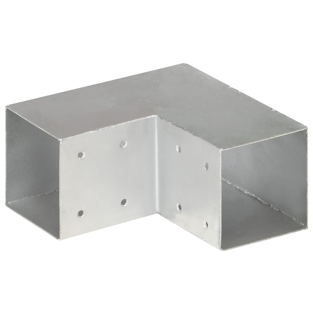 vidaXL Łącznik do słupków w kształcie L, galwanizowany metal, 91x91 mm