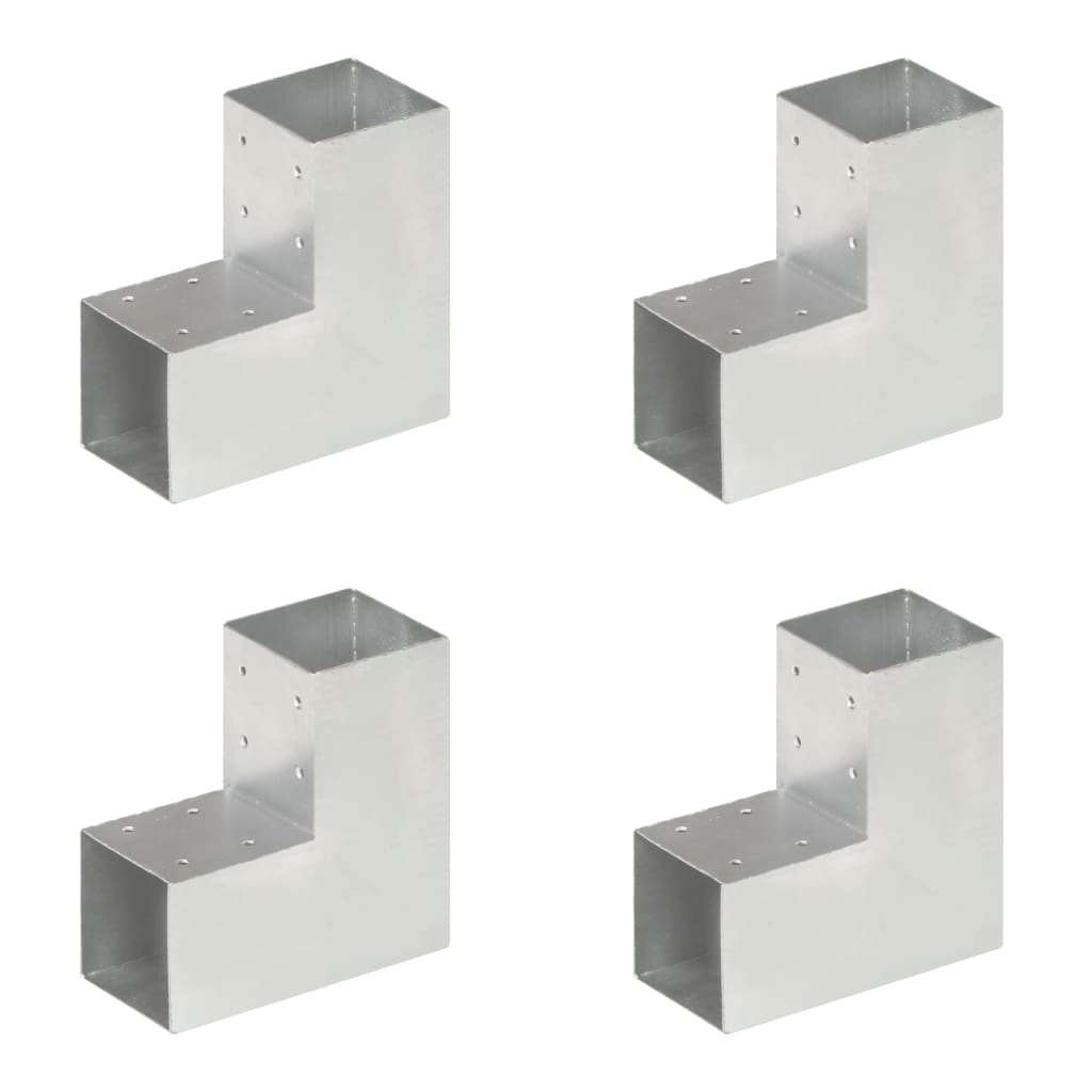 vidaXL Łączniki w kształcie L, 4 szt., galwanizowany metal, 91x91 mm