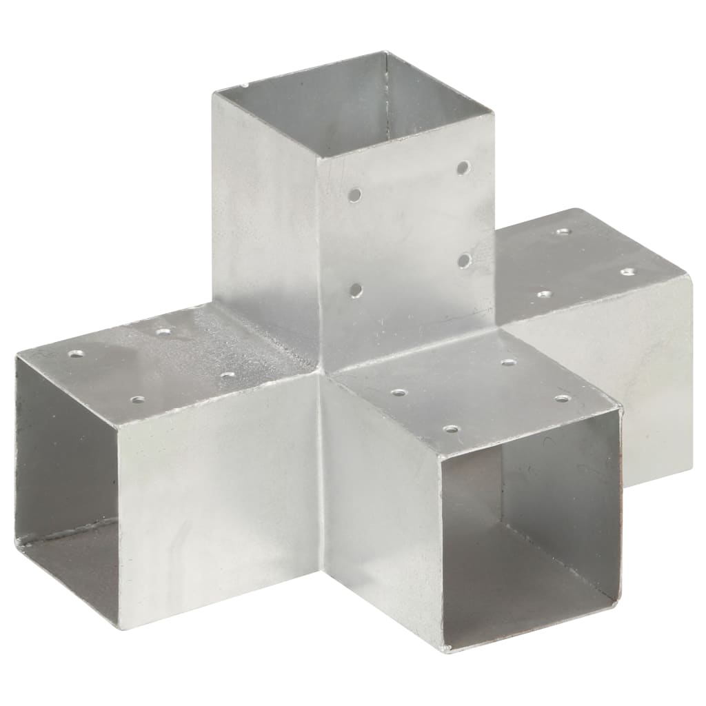 vidaXL Łącznik do słupków w kształcie X, galwanizowany metal, 91x91 mm