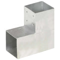 vidaXL Łącznik słupków w kształcie L, galwanizowany metal, 101x101 mm