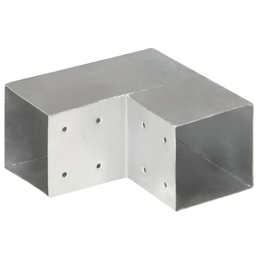 vidaXL Łącznik słupków w kształcie L, galwanizowany metal, 101x101 mm