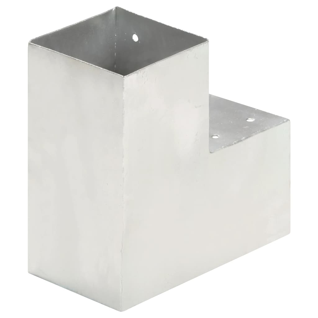 vidaXL Łącznik słupków w kształcie L, galwanizowany metal, 101x101 mm