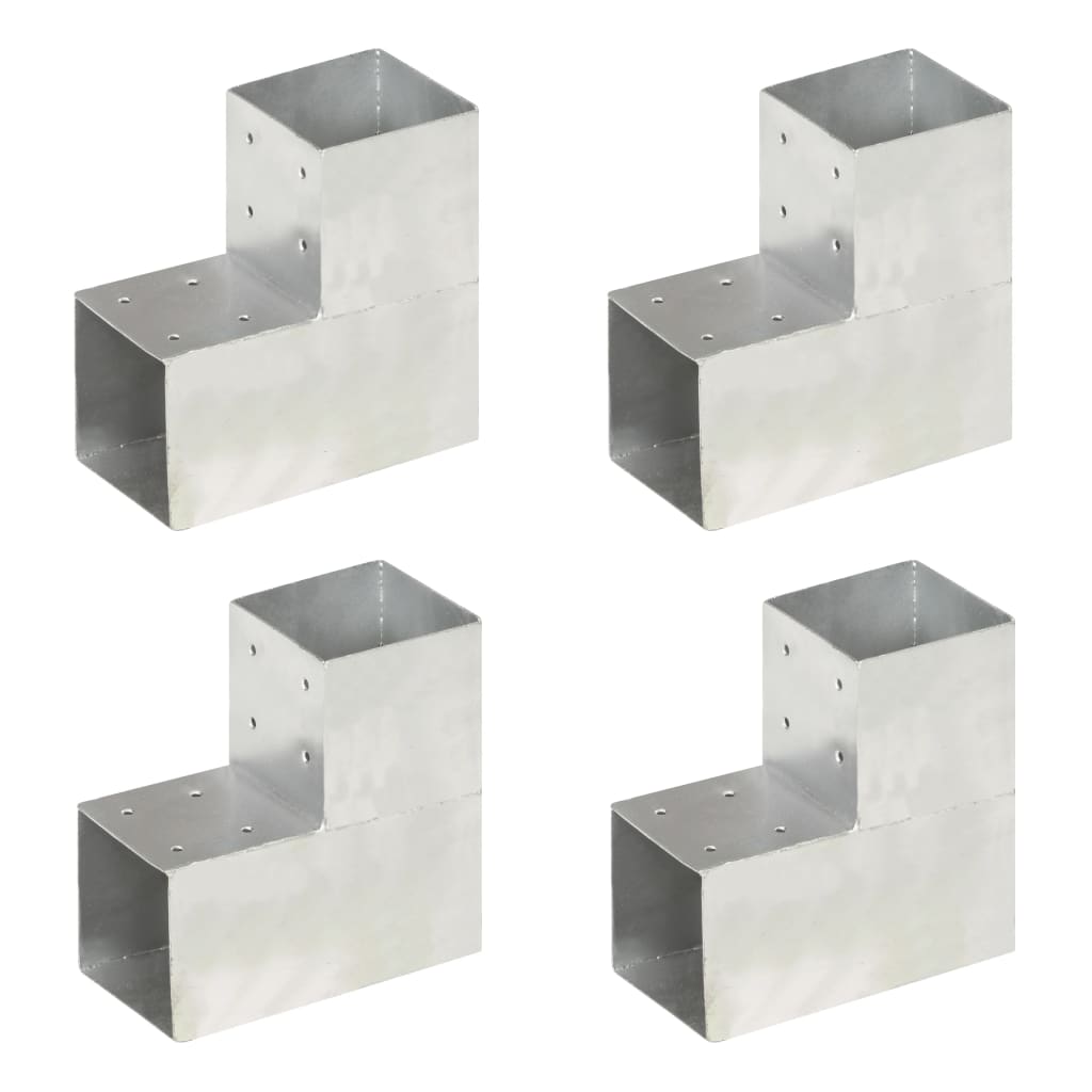 vidaXL Łączniki w kształcie L, 4 szt., galwanizowany metal, 101x101 mm