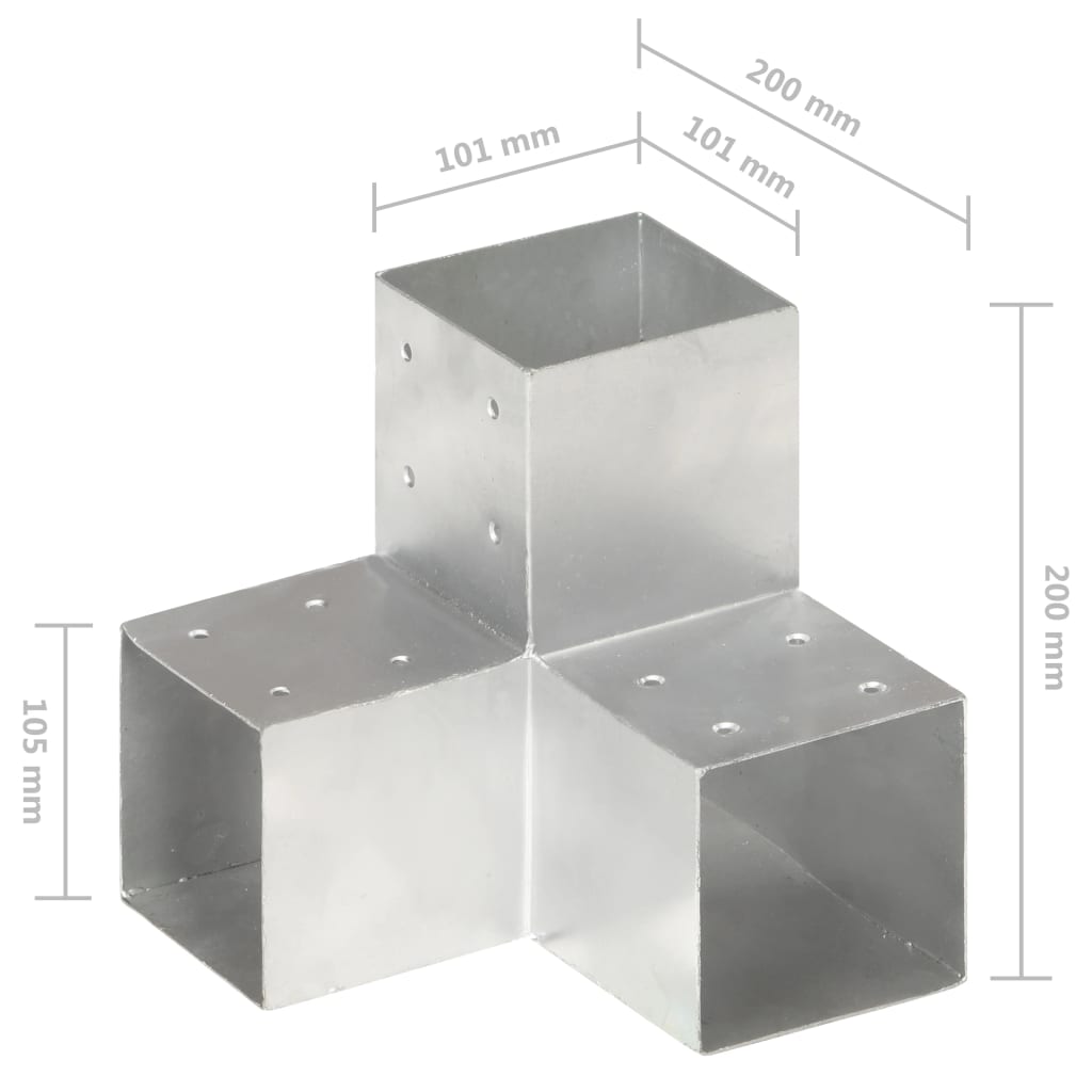vidaXL Łącznik w kształcie Y, galwanizowany metal, 101x101 mm