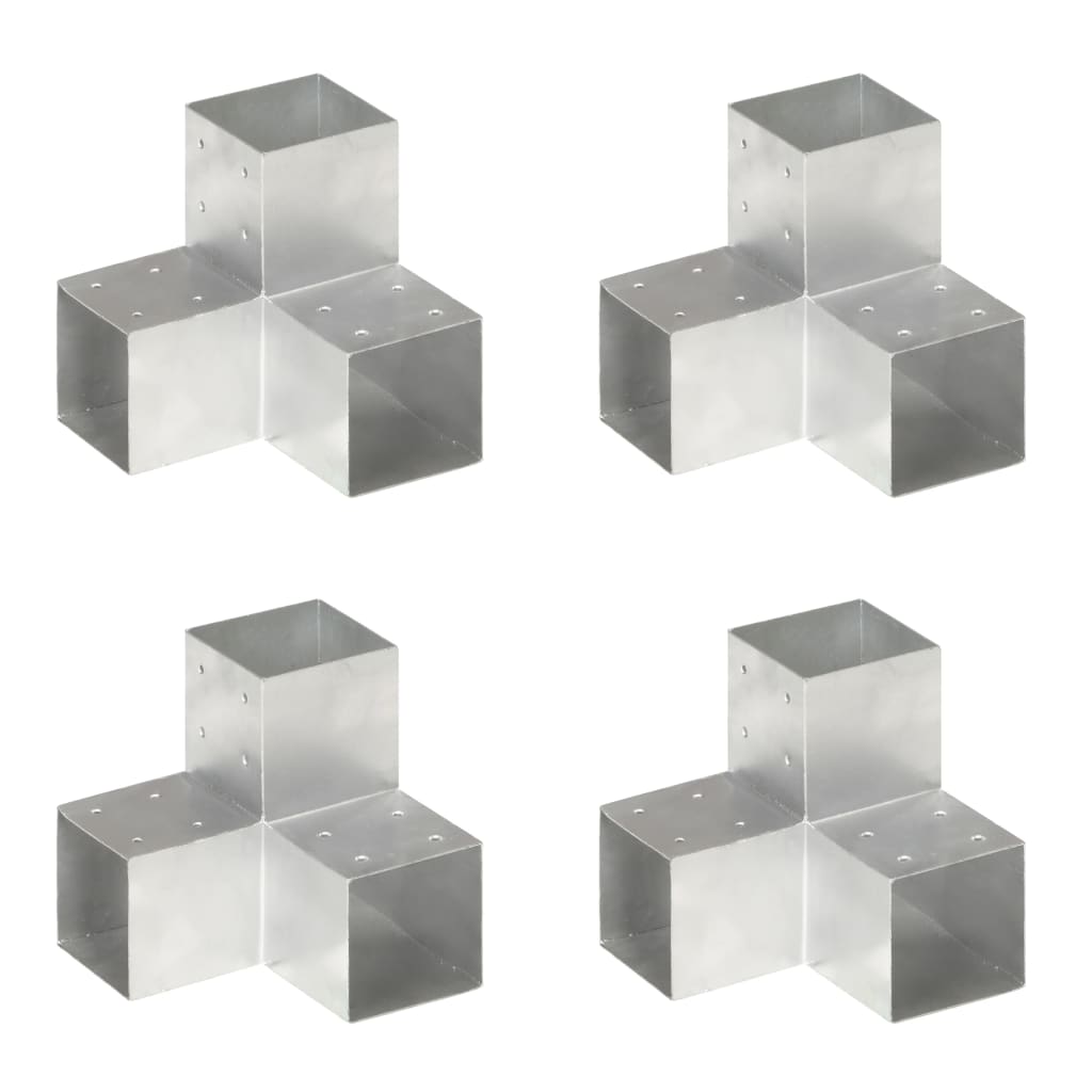 vidaXL Łączniki w kształcie Y, 4 szt., galwanizowany metal, 101x101 mm