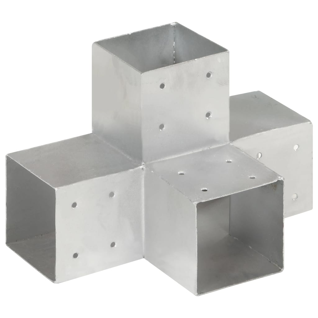 vidaXL Łącznik w kształcie X, galwanizowany metal, 101x101 mm