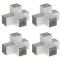 vidaXL Łączniki w kształcie X, 4 szt., galwanizowany metal, 101x101 mm