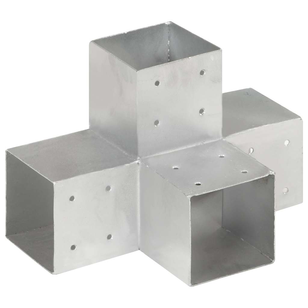 vidaXL Łączniki w kształcie X, 4 szt., galwanizowany metal, 101x101 mm