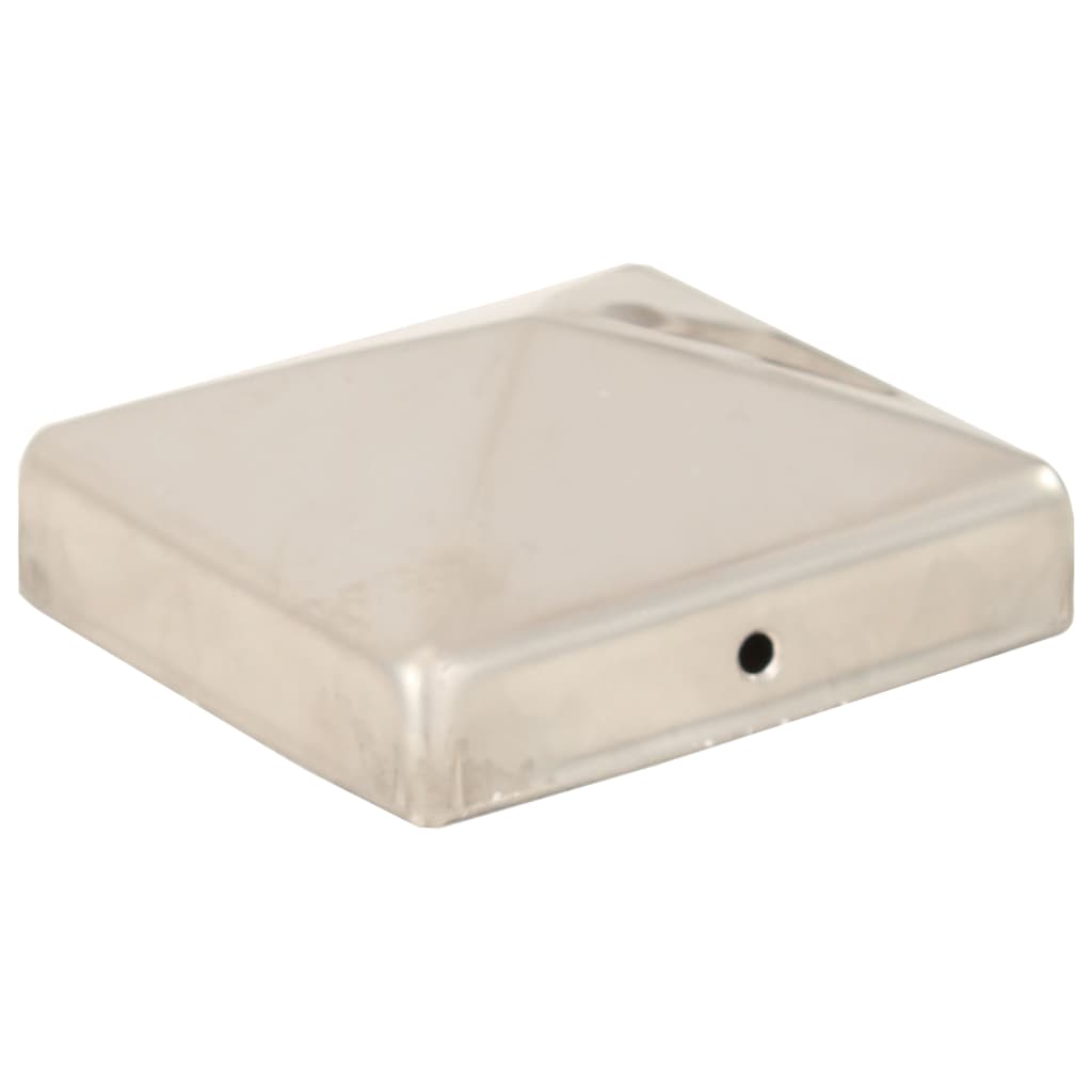 vidaXL Zatyczki na słupki, piramidki, 6 szt., stal nierdzewna, 81x81 mm