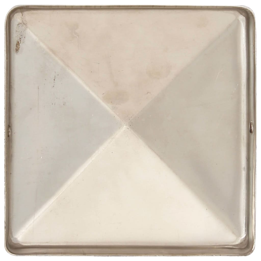 vidaXL Zatyczki na słupki, piramidki, 6 szt., stal nierdzewna, 81x81 mm