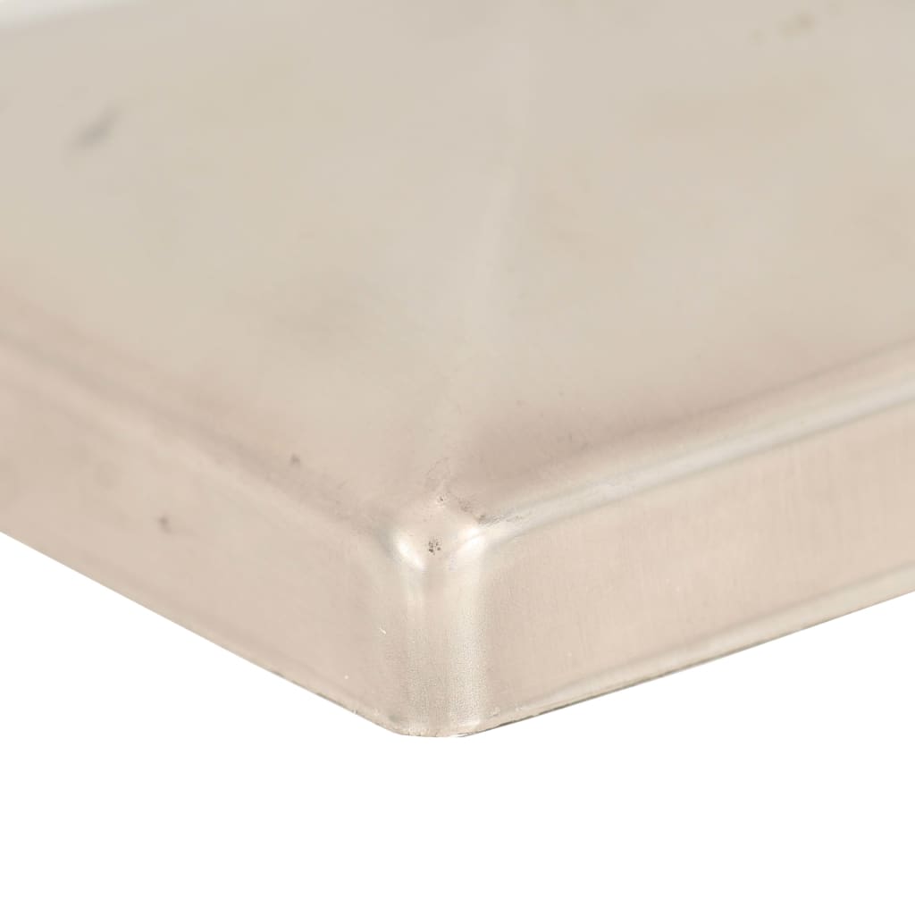 vidaXL Zatyczki na słupki, piramidki, 6 szt., stal nierdzewna, 81x81 mm