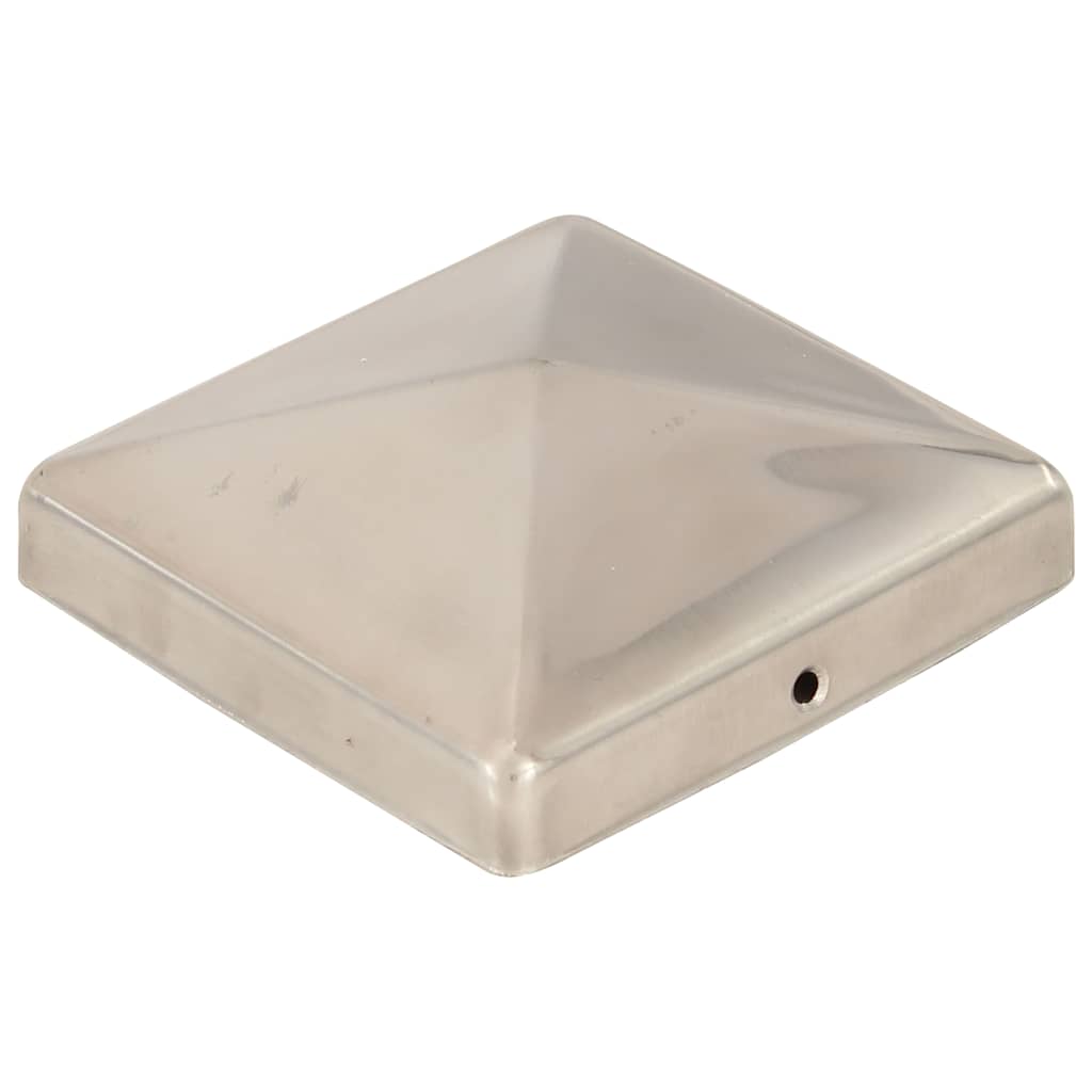 vidaXL Daszki na słupki, 6 szt., stal nierdzewna, 101x101 mm