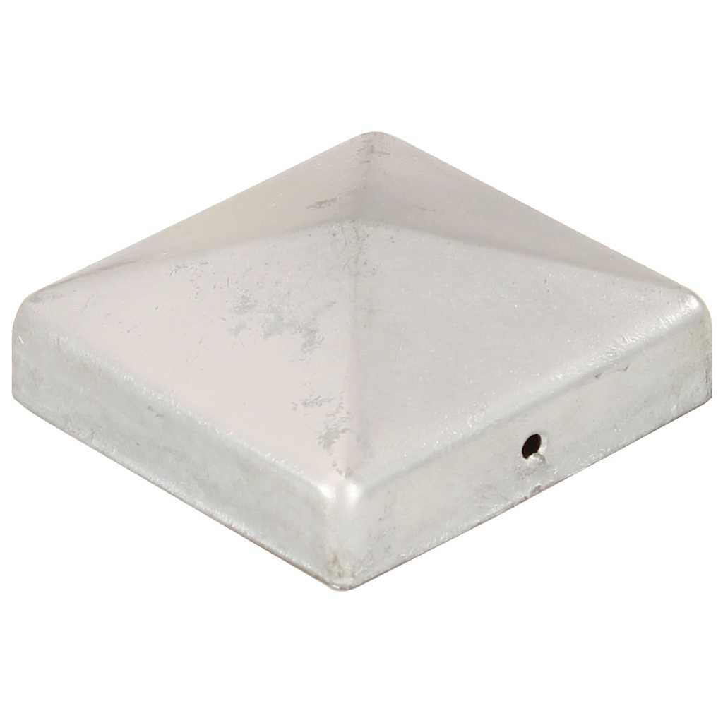 vidaXL Zatyczki na słupki, 6 szt., galwanizowany metal, 81x81 mm