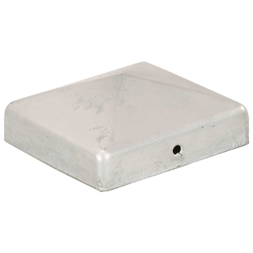 vidaXL Zatyczki na słupki, 6 szt., galwanizowany metal, 81x81 mm