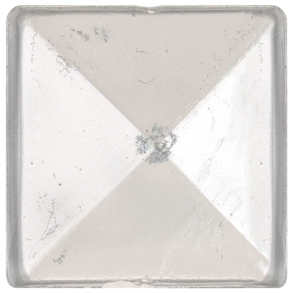 vidaXL Zatyczki na słupki, 6 szt., galwanizowany metal, 81x81 mm