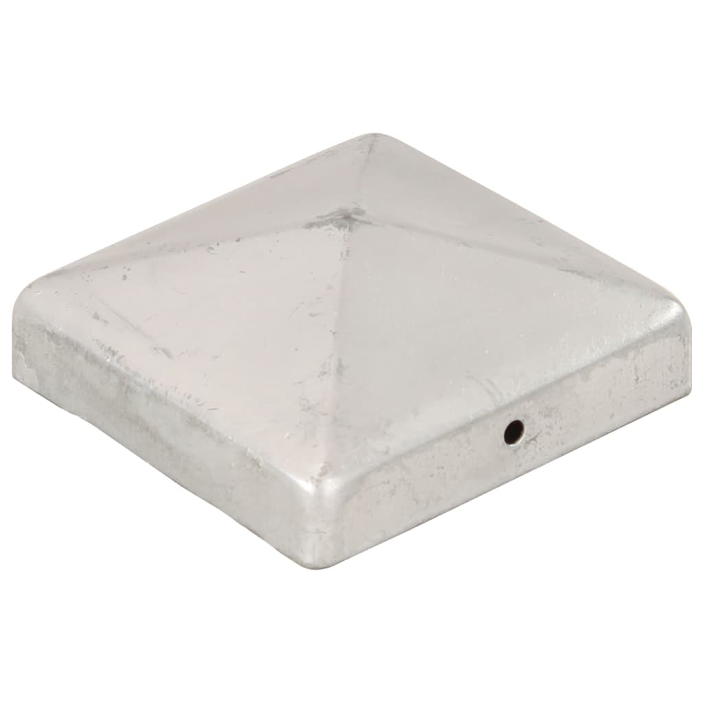vidaXL Zatyczki na słupki, 6 szt., galwanizowany metal, 91x91 mm