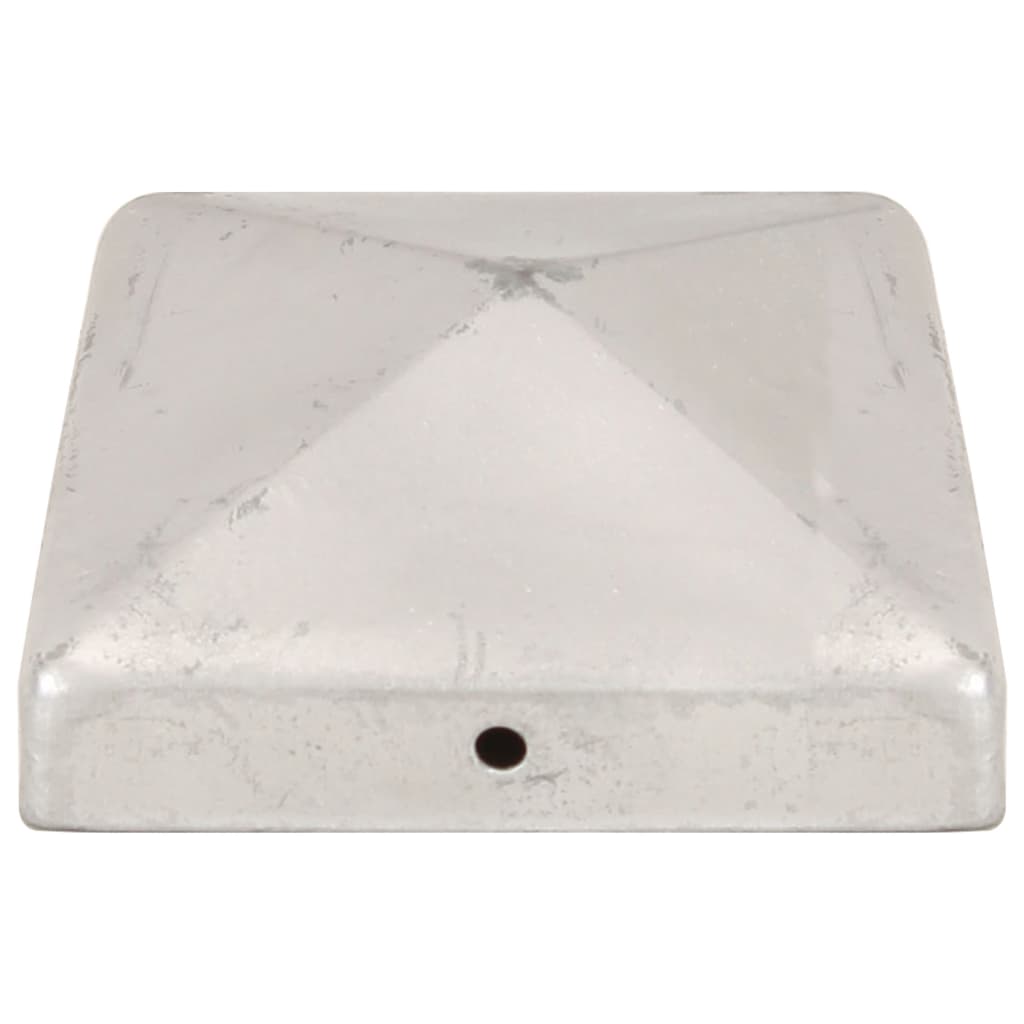 vidaXL Zatyczki na słupki, 6 szt., galwanizowany metal, 91x91 mm