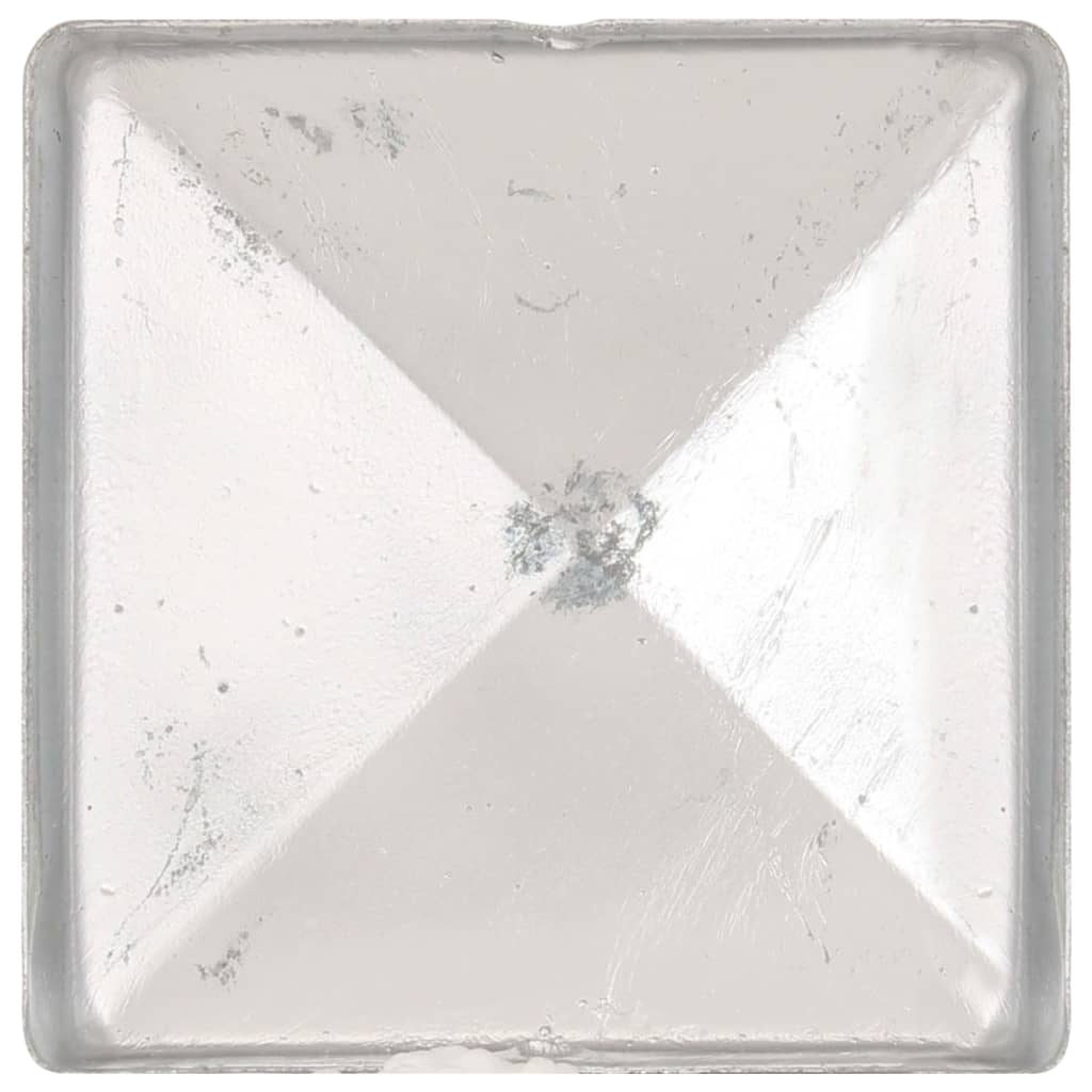 vidaXL Zatyczki na słupki, 6 szt., galwanizowany metal, 91x91 mm