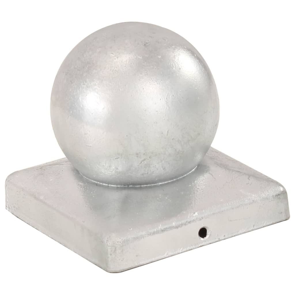 vidaXL Zatyczki na słupki 6 szt. kule, galwanizowany metal, 101x101 mm