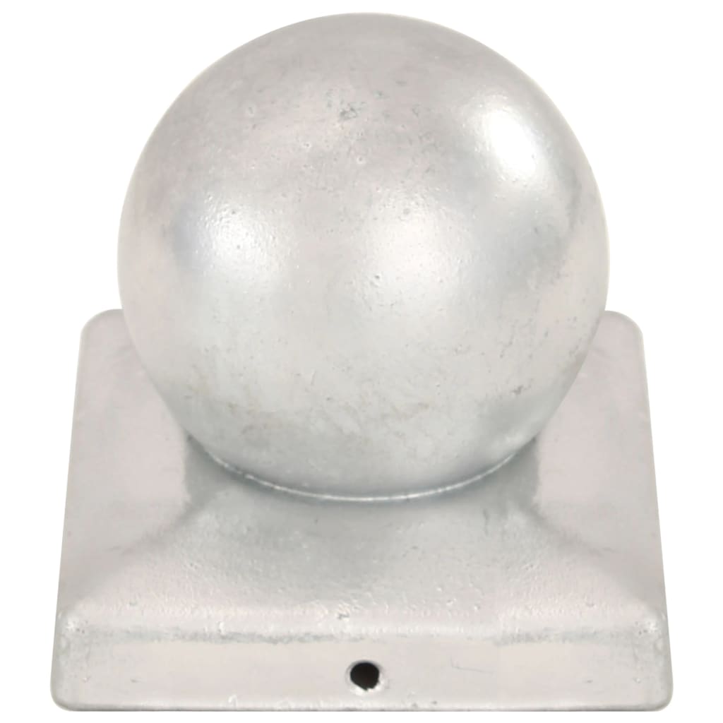 vidaXL Zatyczki na słupki 6 szt. kule, galwanizowany metal, 101x101 mm