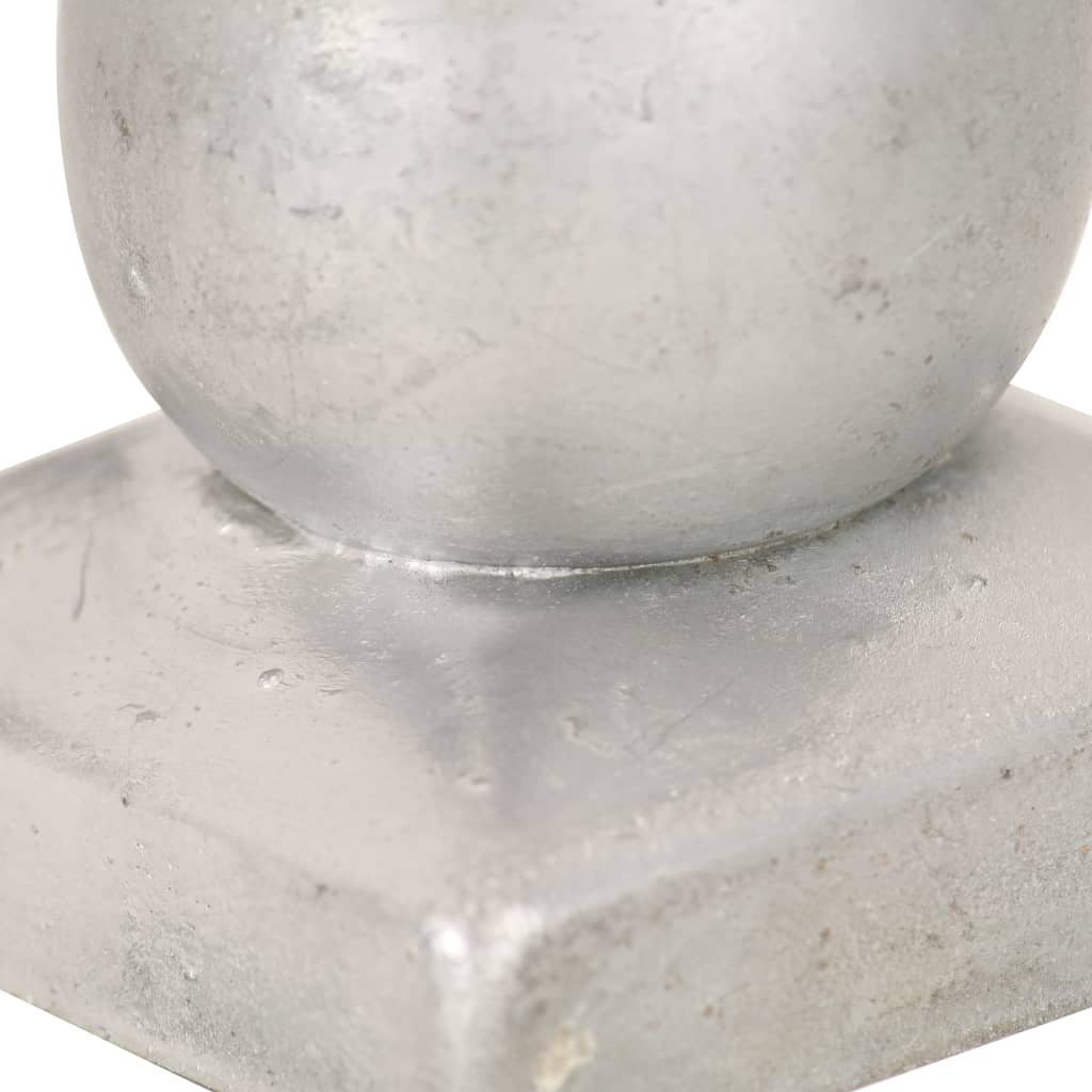 vidaXL Zatyczki na słupki 6 szt. kule, galwanizowany metal, 101x101 mm