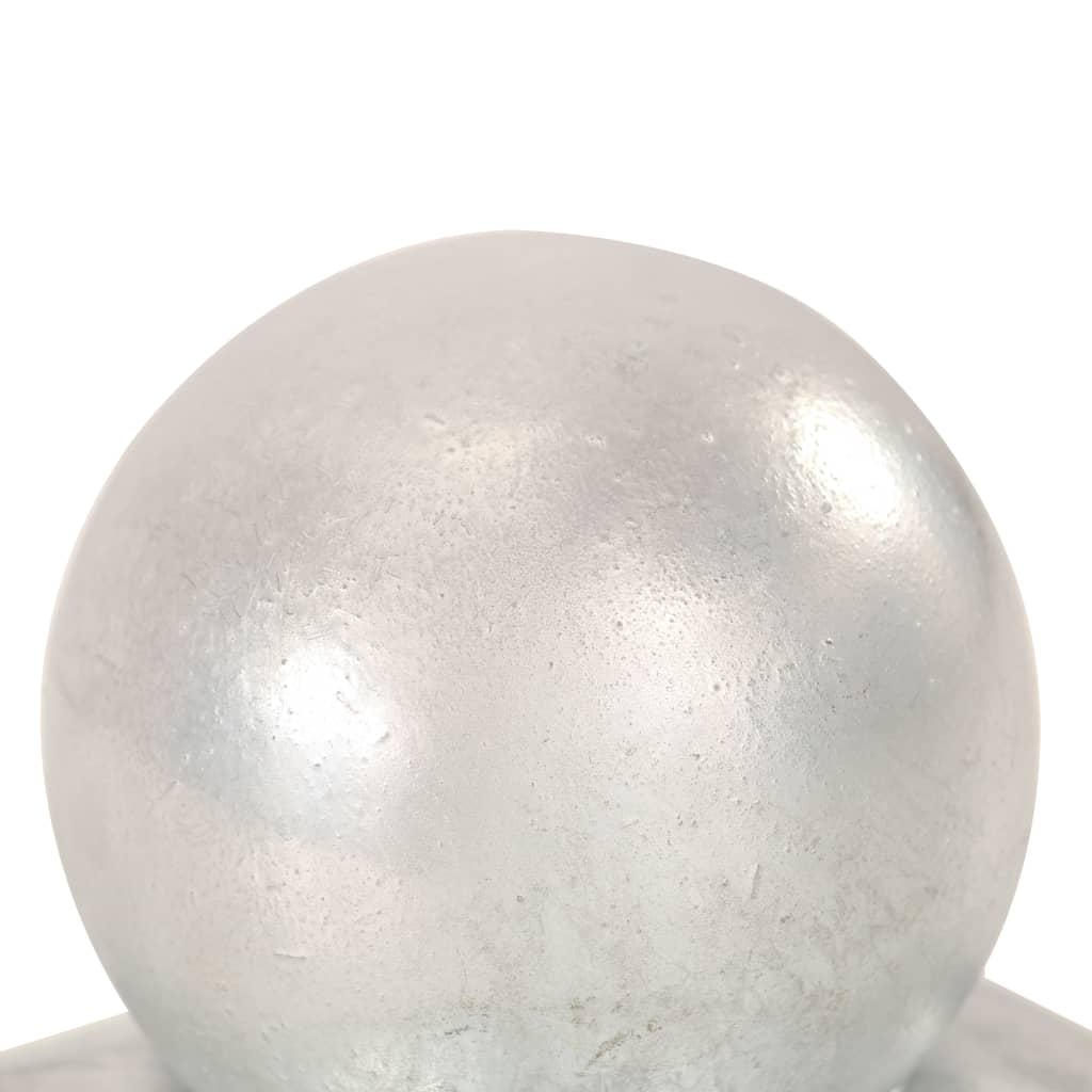 vidaXL Zatyczki na słupki 6 szt. kule, galwanizowany metal, 101x101 mm