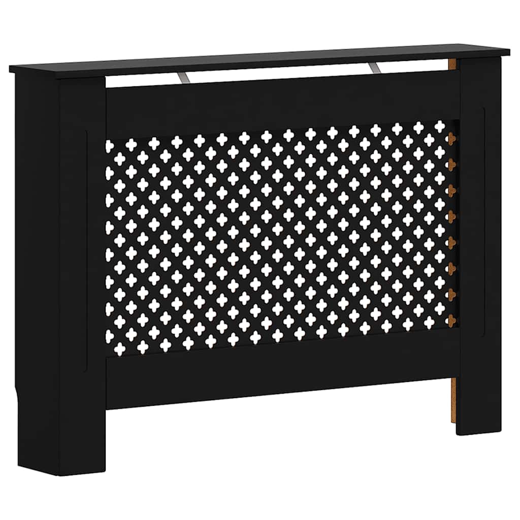 vidaXL Osłona na kaloryfer, czarna, 112x19x81,5 cm, MDF