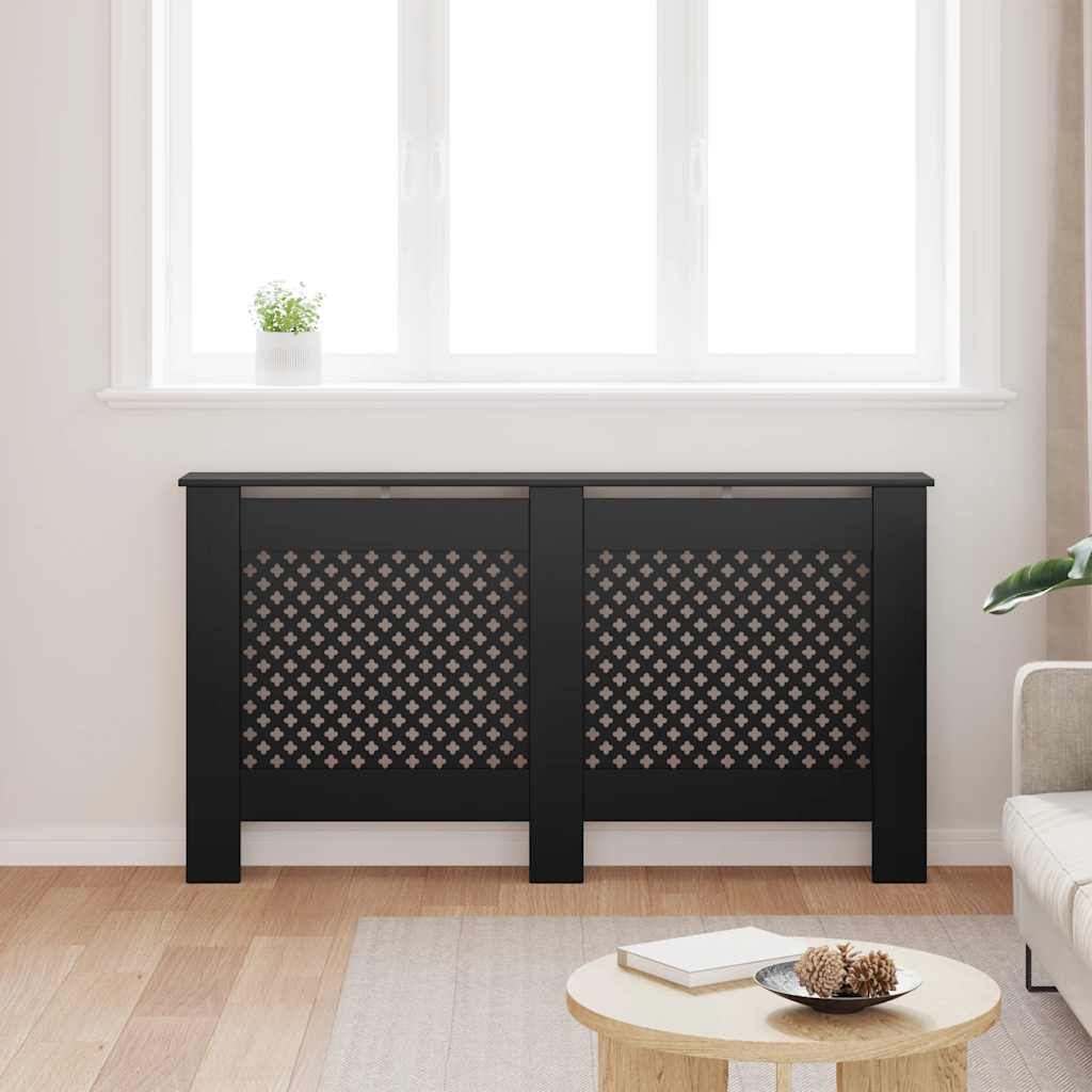 vidaXL Osłona na kaloryfer, czarna, 152x19x81,5 cm, MDF