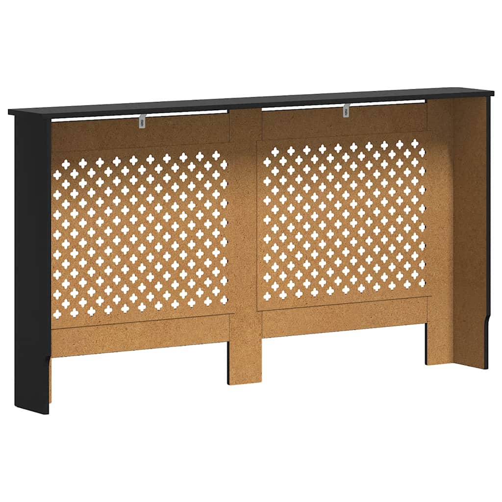 vidaXL Osłona na kaloryfer, czarna, 152x19x81,5 cm, MDF