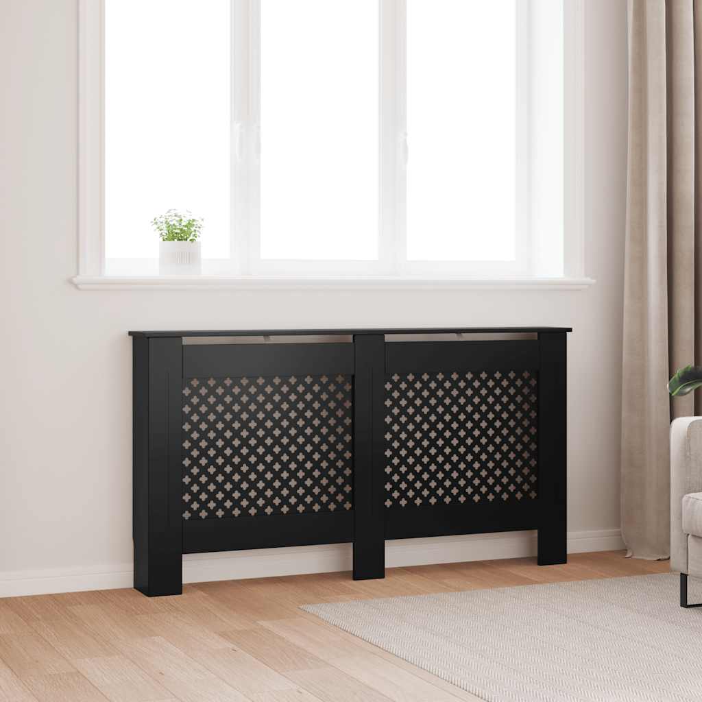 vidaXL Osłona na kaloryfer, czarna, 152x19x81,5 cm, MDF