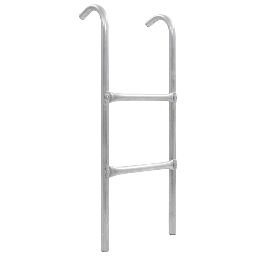 vidaXL 2-stopniowa drabinka do trampoliny, stalowa, srebrna, 72 cm (odpowiednie dla wysokości 65 cm)