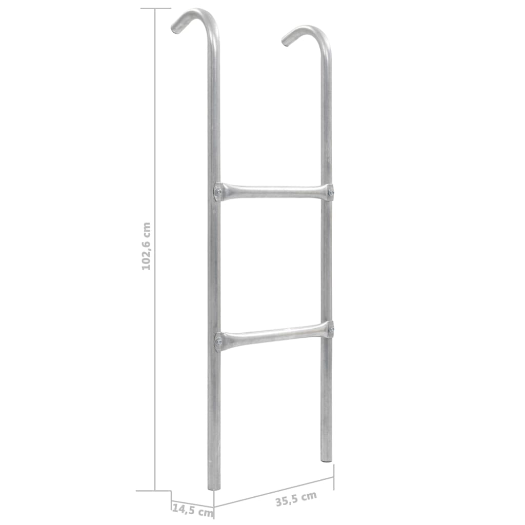 vidaXL 2-stopniowa drabinka do trampoliny, stalowa, srebrna, 102,6 cm