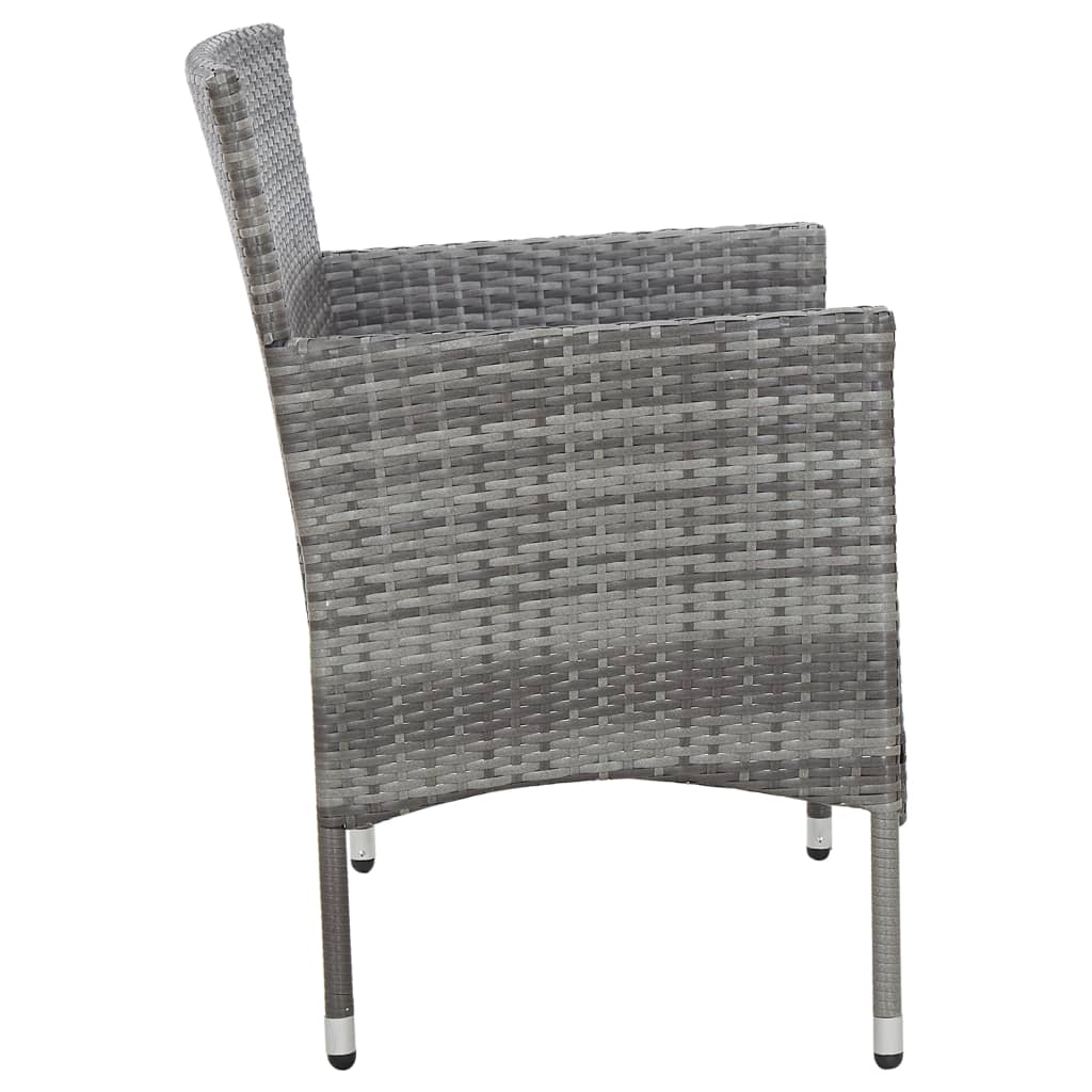 vidaXL 4-cz. zestaw wypoczynkowy do ogrodu, poduszki, rattan PE, szary