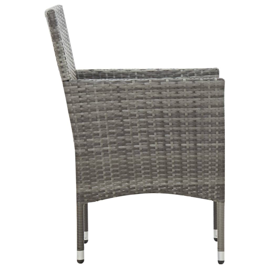 vidaXL 4-cz. zestaw wypoczynkowy do ogrodu, poduszki, rattan PE, szary