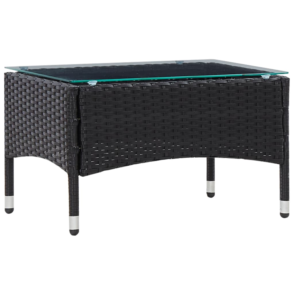 vidaXL 5-częściowy zestaw mebli do ogrodu, poduszki, rattan PE, czarny